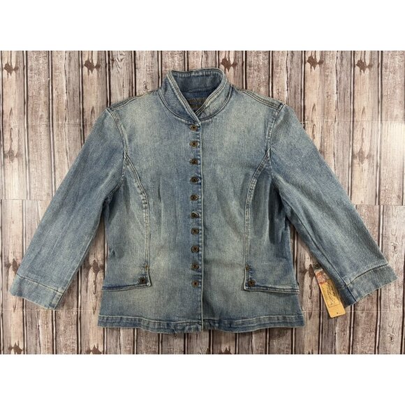 Lauren Jeans Ralph Lauren Button Front Denim Jacket Sz XL NWT mspr 129 vintage - Picture 1 of 8